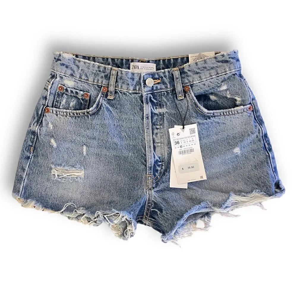 ZARA High-Rise Denim Shorts |Size: EU 36 US 4|